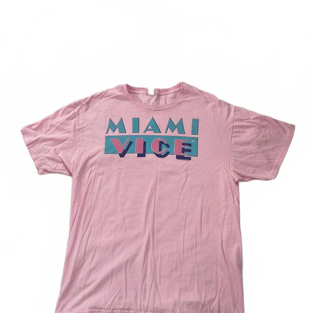 NWOT Miami Vice Pink Graphic T-Shirt Size L